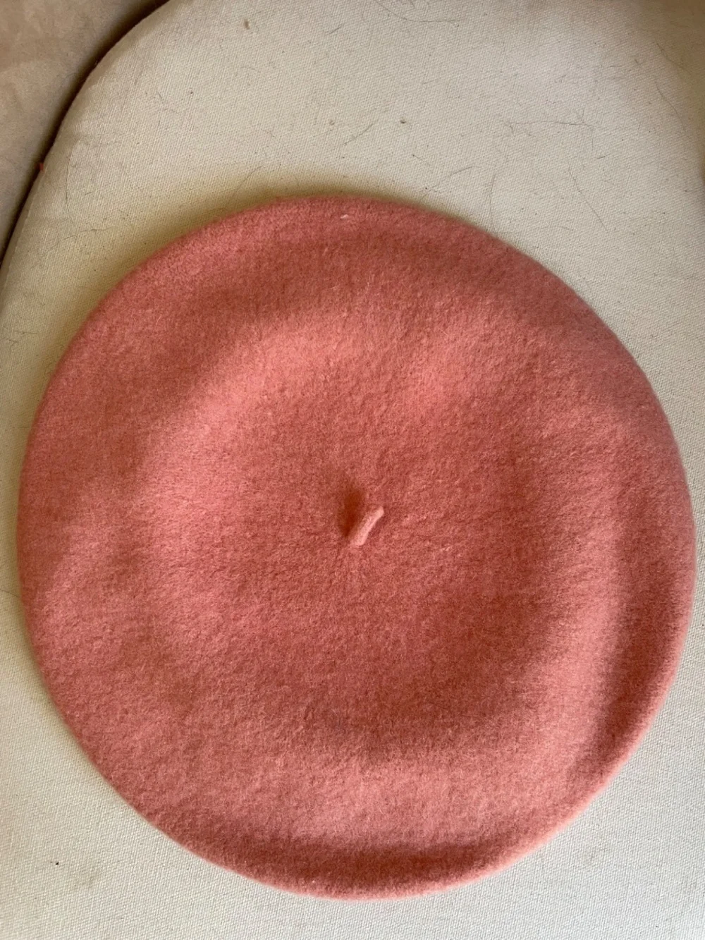 Voila! Set of two adult size wool berets - cream and pale pink